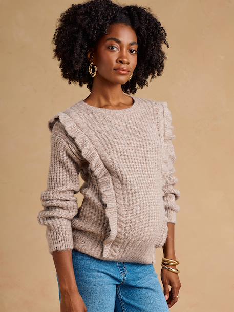 Pull grossesse et allaitement taupe - vertbaudet enfant 