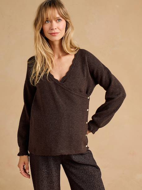 Pull grossesse et allaitement chocolat - vertbaudet enfant 