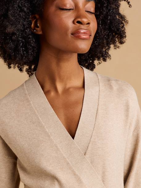 Zwangerschapsset wikkelvest gemêleerd beige - vertbaudet enfant 