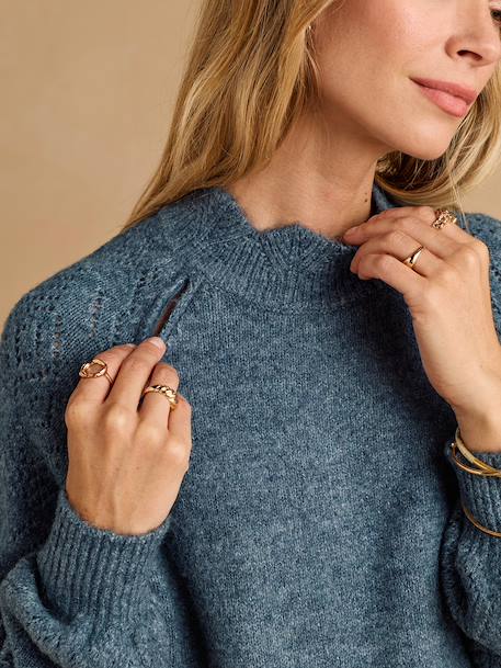 Robe pull grossesse et allaitement bleu grisé - vertbaudet enfant 