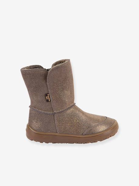 Blotevoetenlaarzen kinderen BAREFOOT TEX SUEDE Froddo beige, bedrukt+bordeauxrood+brons+goud+grijs+zwart - vertbaudet enfant 