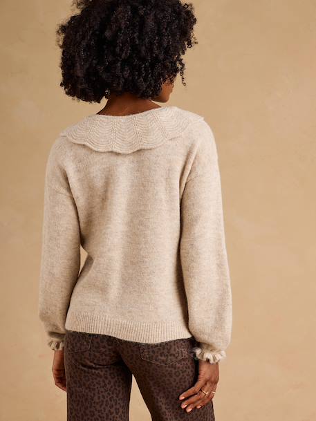 Pull grossesse et allaitement Colette beige chiné - vertbaudet enfant 