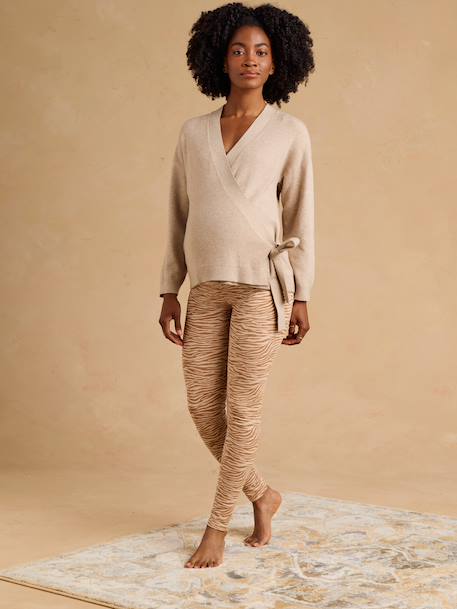 Ensemble cache coeur grossesse beige chiné - vertbaudet enfant 