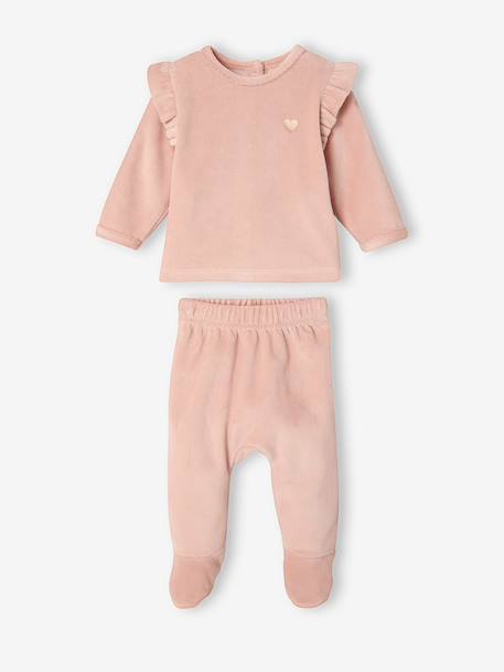 Lot de 2 pyjamas bébé fille rose poudré - vertbaudet enfant 