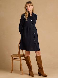 -Robe de grossesse et allaitement en gaze de coton