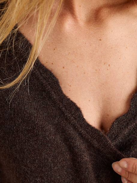 Pull grossesse et allaitement chocolat - vertbaudet enfant 