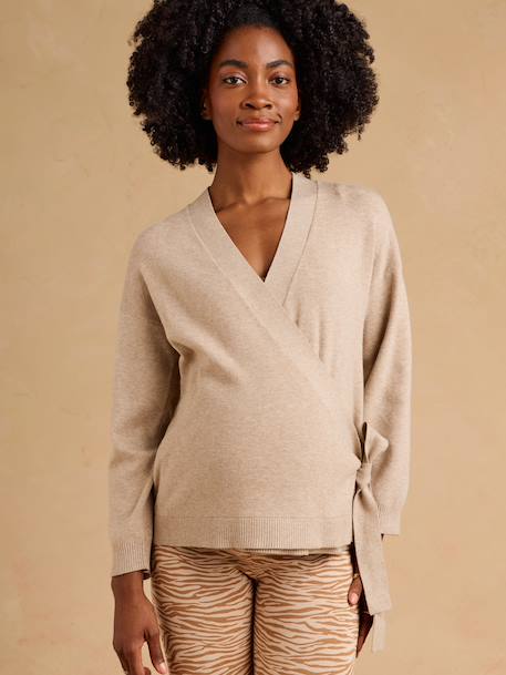 Ensemble cache coeur grossesse beige chiné - vertbaudet enfant 