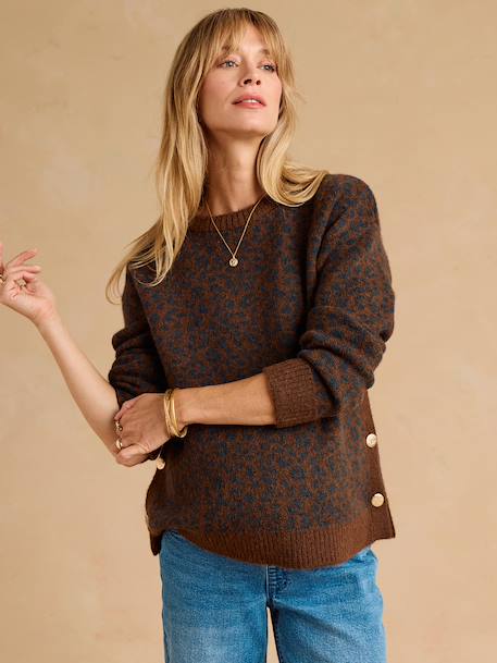 Pull de grossesse et allaitement chocolat - vertbaudet enfant 