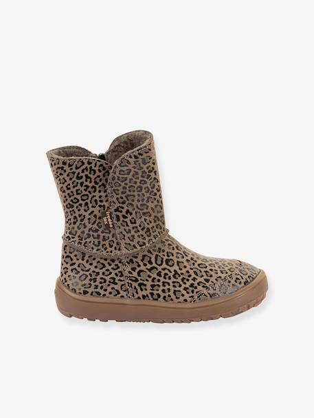 Blotevoetenlaarzen kinderen BAREFOOT TEX SUEDE Froddo beige, bedrukt+bordeauxrood+brons+goud+grijs+zwart - vertbaudet enfant 