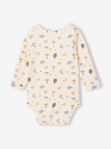 Lot de 5 bodies bébé garçon manches longues cappuccino - vertbaudet enfant 