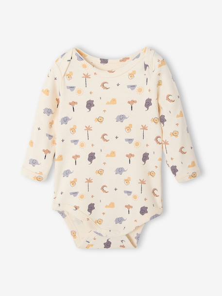 Lot de 5 bodies bébé garçon manches longues cappuccino - vertbaudet enfant 