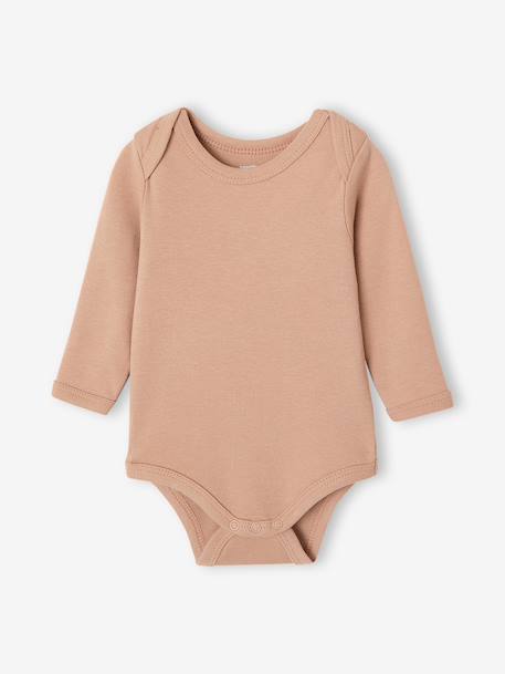 Lot de 5 bodies bébé garçon manches longues cappuccino - vertbaudet enfant 