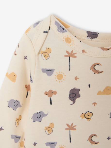 Lot de 5 bodies bébé garçon manches longues cappuccino - vertbaudet enfant 