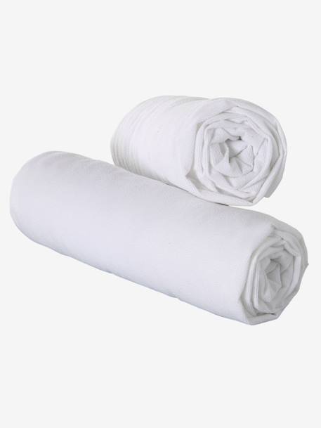 Lot de 2 alèses jersey traité BI-OME® blanc - vertbaudet enfant 