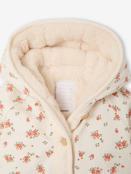 Gewatteerde babypak met capuchon vanille - vertbaudet enfant 
