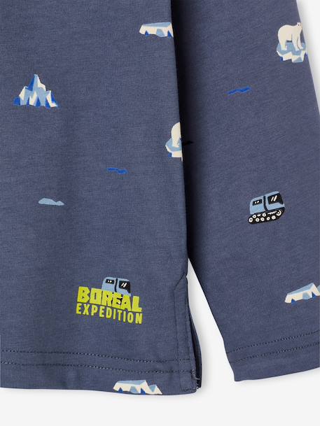 T-shirt met lange mouwen voor jongens middenblauw - vertbaudet enfant 