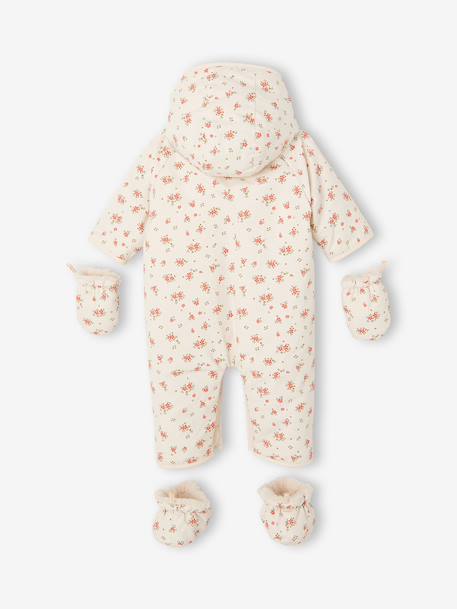 Gewatteerde babypak met capuchon vanille - vertbaudet enfant 