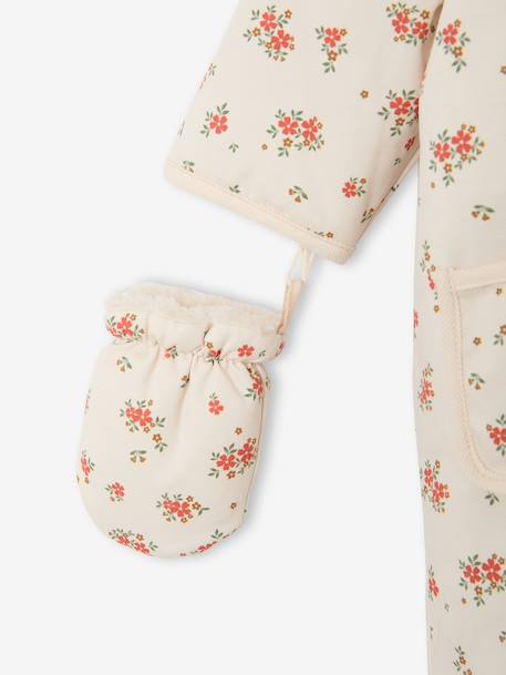 Gewatteerde babypak met capuchon vanille - vertbaudet enfant 