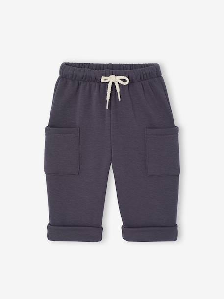 Babybroekje met fleecevoering antraciet+olijf - vertbaudet enfant 
