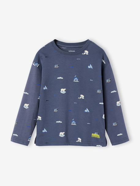 T-shirt met lange mouwen voor jongens middenblauw - vertbaudet enfant 