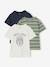 Lot 3 T-shirts manches courtes bleu pétrole+caramel+marine+noix de pécan+vert amande+vert sauge - vertbaudet enfant 