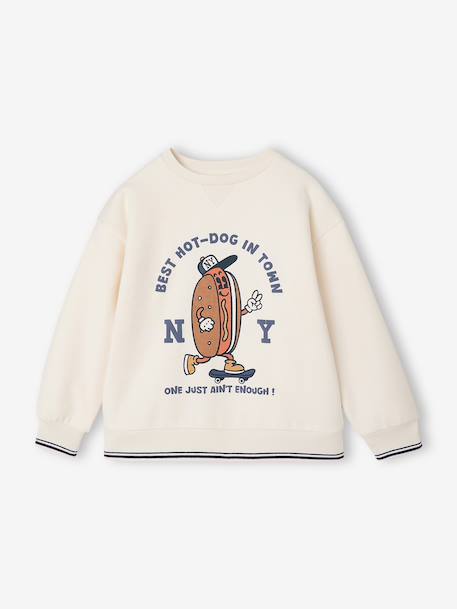 Sweat col rond garçon écru - vertbaudet enfant 