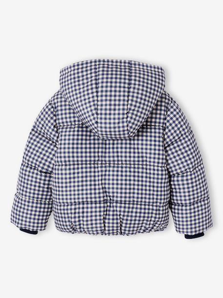 Gewatteerde jas met capuchon meisje blauw+marineblauw - vertbaudet enfant 