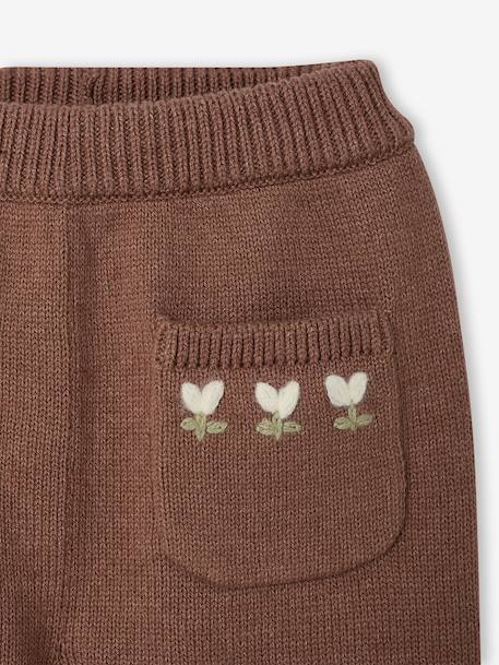 Pantalon bébé fille tricot chocolat - vertbaudet enfant 