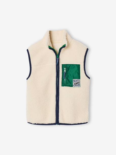 Gilet sans manches garçon caramel+écru - vertbaudet enfant 