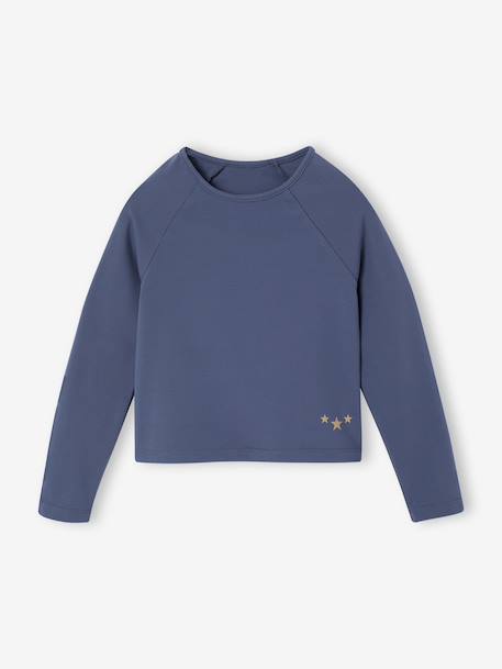 T-shirt manches longues technique fille bleu moyen - vertbaudet enfant 