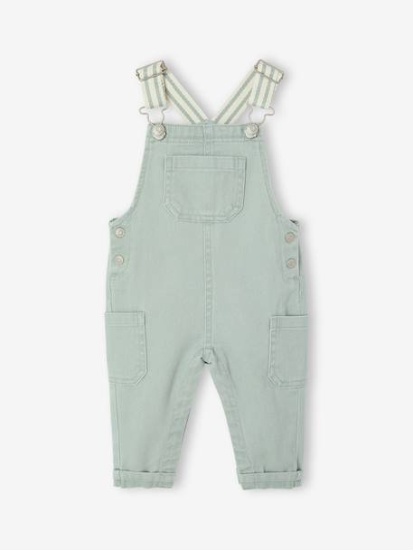 Twill tuinbroek voor babyjongens saliegroen - vertbaudet enfant 