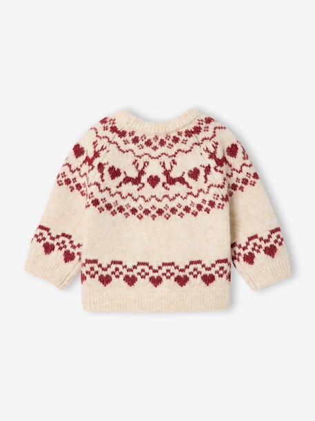 Gebreide kersttrui voor babymeisjes vanille - vertbaudet enfant 