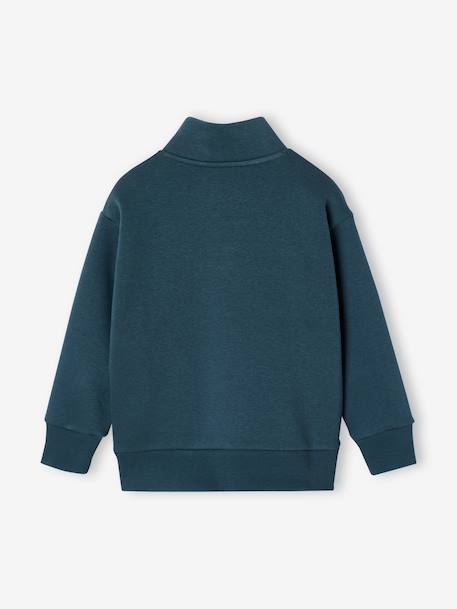 Sweater met ritskraag jongen geel+groenblauw - vertbaudet enfant 