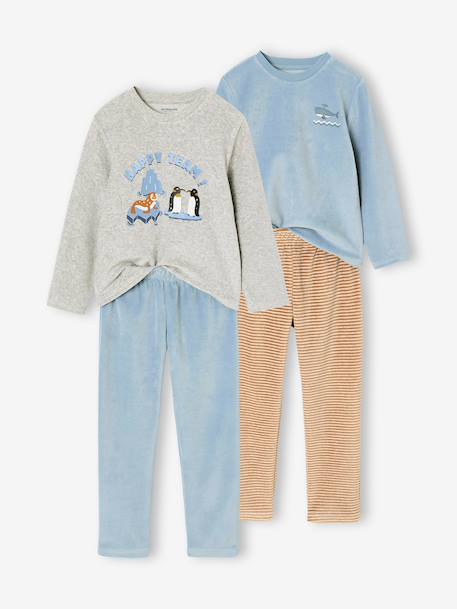 Lot de 2 pyjamas garçon bleu glacier - vertbaudet enfant 