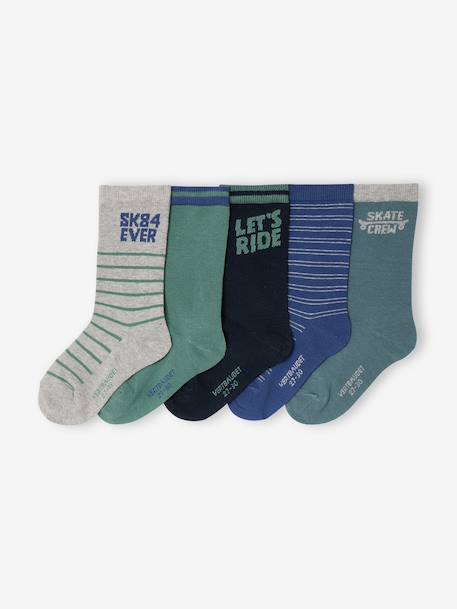Lot de 5 chaussettes garçon gris chiné - vertbaudet enfant 