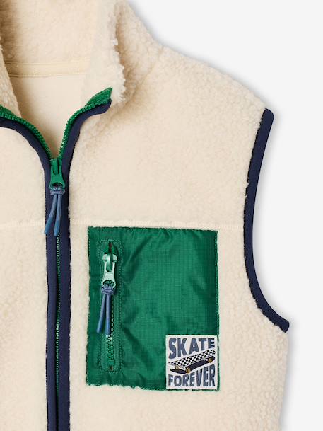 Gilet sans manches garçon caramel+écru - vertbaudet enfant 