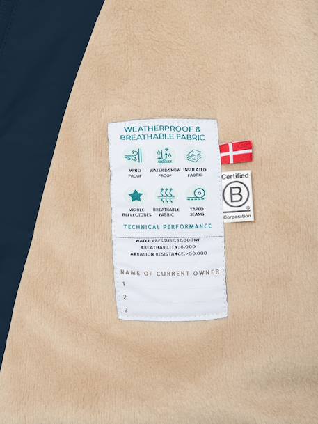 Veste d'hiver avec doublure polaire MATWANG enfants MINI A TURE bleu foncé+bordeaux+gris+gris ardoise+marine+marron+rouge+vert sauge+vieux rose - vertbaudet enfant 