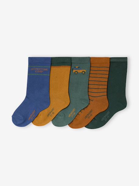 Set van 5 jongenssokken kaki - vertbaudet enfant 