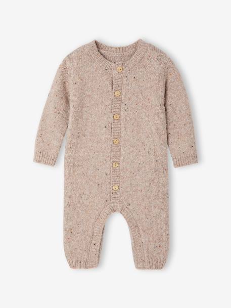 Set gebreide boxpak en knuffeldoek beige chiné - vertbaudet enfant 