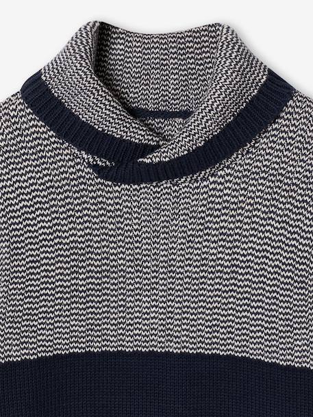 Pull col snood garçon marine+vert - vertbaudet enfant 