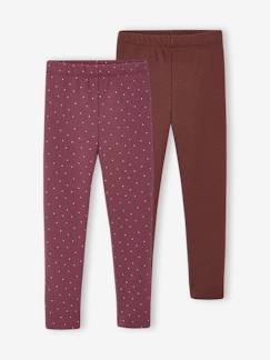 -Lot 2 Leggings fille doublés maille polaire 