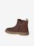Leren kinderboots met rits bruin+goudgeel - vertbaudet enfant 