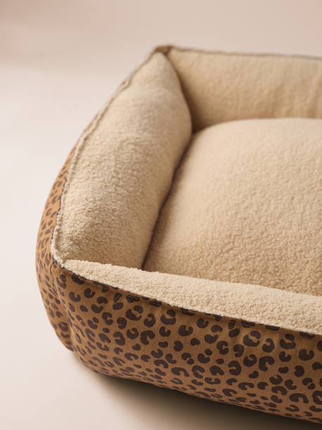 Gequilte mand in fluweel / velours voor huisdier FAMILY bruin, bedrukt+kameel - vertbaudet enfant 