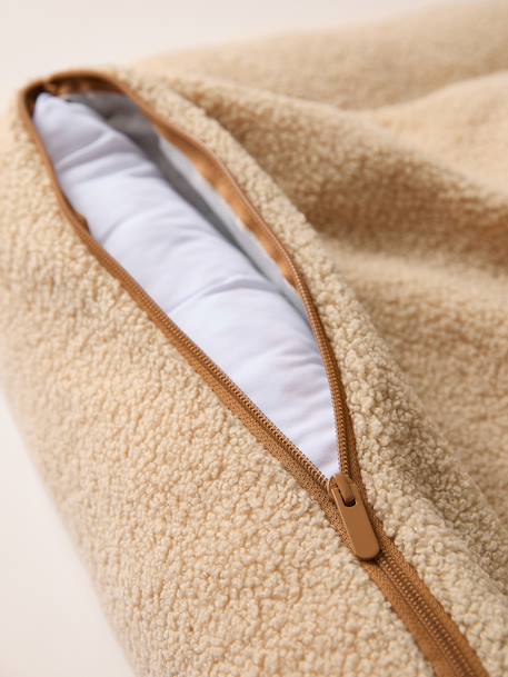 Panier matelassé en velours pour chien, disponible en 3 tailles camel+marron imprimé - vertbaudet enfant 