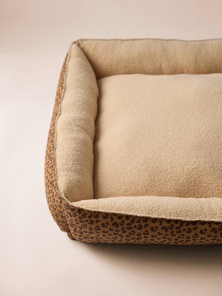 Gequilte mand in fluweel / velours voor huisdier FAMILY bruin, bedrukt+kameel - vertbaudet enfant 