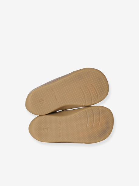 Soepel leren laarzen met rits en elastiek beige+kameel+marineblauw - vertbaudet enfant 
