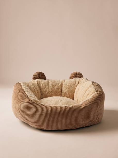 Panier matelassé pour chat et chiens caramel+marron imprimé - vertbaudet enfant 