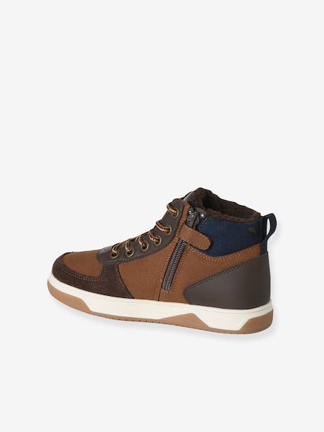 Hoge sneakers voor jongens met veters en klittenband bruin - vertbaudet enfant 