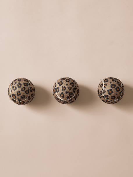 Set van 3 rubberen hondenballen bruin, bedrukt - vertbaudet enfant 