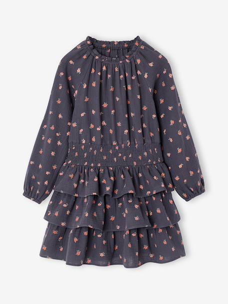 Ensemble robe et veste fille bleu ardoise - vertbaudet enfant 